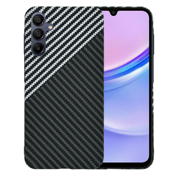 Husa de protectie Techsuit Carbonite FiberShell compatibila cu Samsung Galaxy A15 5G , acoperire spate, argintiu si negru