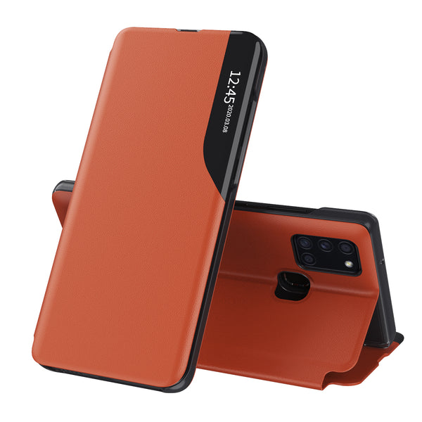 Husa de protectie Techsuit eFold Series compatibila cu Samsung Galaxy A21s, acoperire spate, oranj