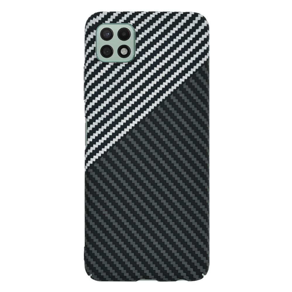 Husa de protectie Techsuit Carbonite FiberShell compatibila cu Samsung Galaxy A22 5G , acoperire spate, argintiu si negru