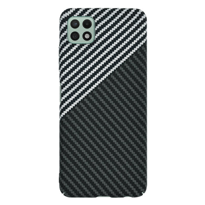 Husa de protectie Techsuit Carbonite FiberShell compatibila cu Samsung Galaxy A22 5G , acoperire spate, argintiu si negru
