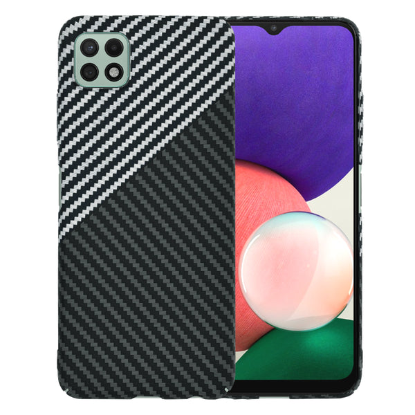 Husa de protectie Techsuit Carbonite FiberShell compatibila cu Samsung Galaxy A22 5G , acoperire spate, argintiu si negru