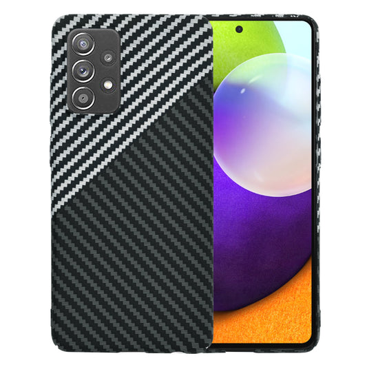 Husa de protectie Techsuit Carbonite FiberShell compatibila cu Samsung Galaxy A52 4G, acoperire spate, argintiu si negru