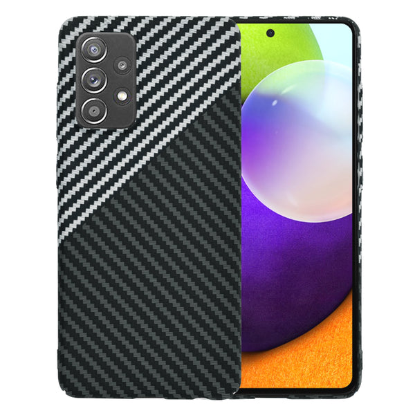 Husa de protectie Techsuit Carbonite FiberShell compatibila cu Samsung Galaxy A52 , acoperire spate, argintiu si negru