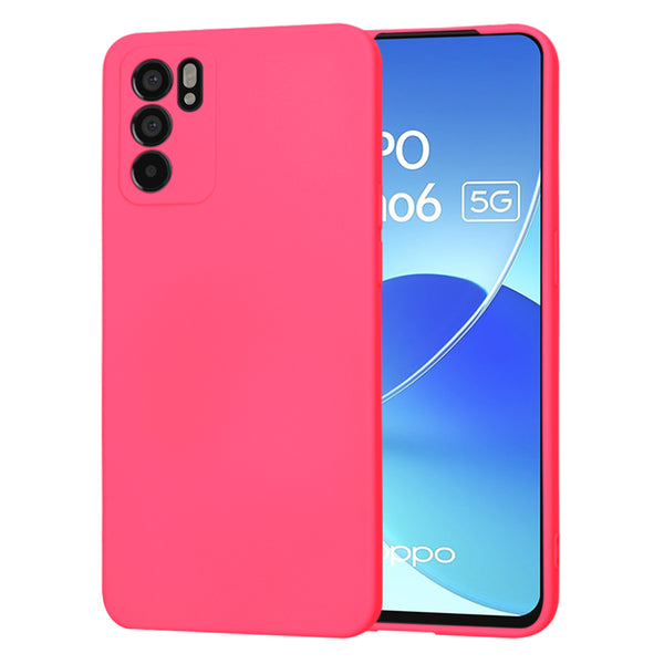 Husa de protectie Techsuit SoftFlex compatibila cu Oppo Reno6 5G, acoperire spate, roz neon