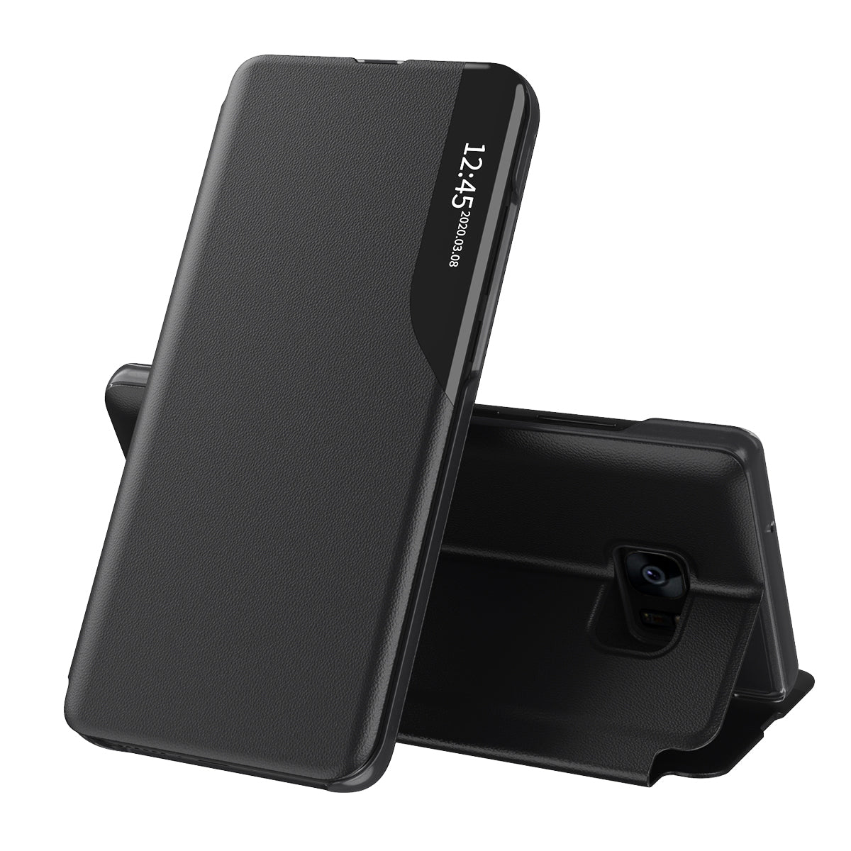 Husa de protectie Techsuit eFold Series compatibila cu Samsung Galaxy S7 Edge, acoperire spate, negru