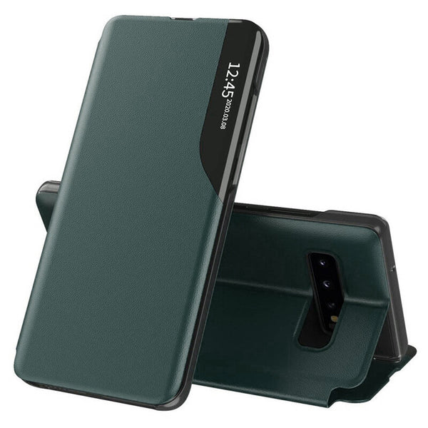 Husa de protectie Techsuit eFold Series compatibila cu Samsung Galaxy S10, acoperire spate, verde inchis