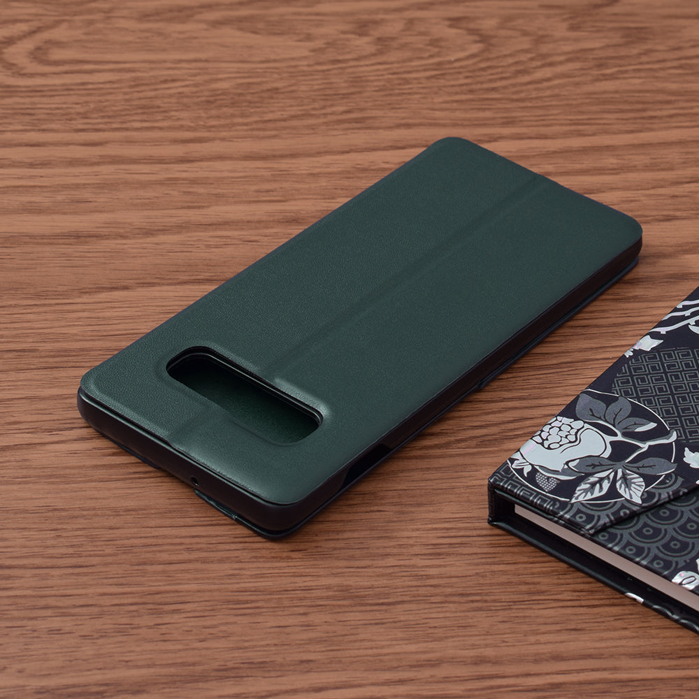 Husa de protectie Techsuit eFold Series compatibila cu Samsung Galaxy S10, acoperire spate, verde inchis
