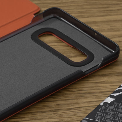 Husa de protectie Techsuit eFold Series compatibila cu Samsung Galaxy S10, acoperire spate, oranj