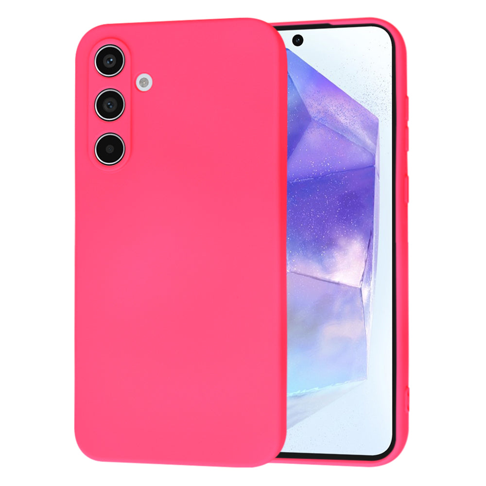 Husa de protectie Techsuit SoftFlex compatibila cu Samsung Galaxy A55 5G, acoperire spate, roz neon