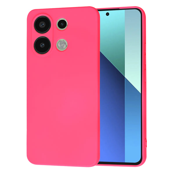 Husa de protectie Techsuit SoftFlex compatibila cu Xiaomi Redmi Note 13 4G, acoperire spate, roz neon