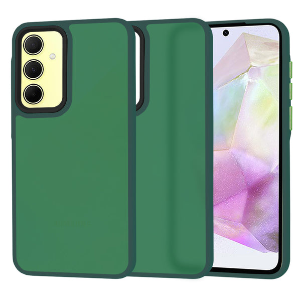 Husa de protectie Techsuit HaloFrost Series compatibila cu Samsung Galaxy A35 5G , acoperire spate, verde inchis