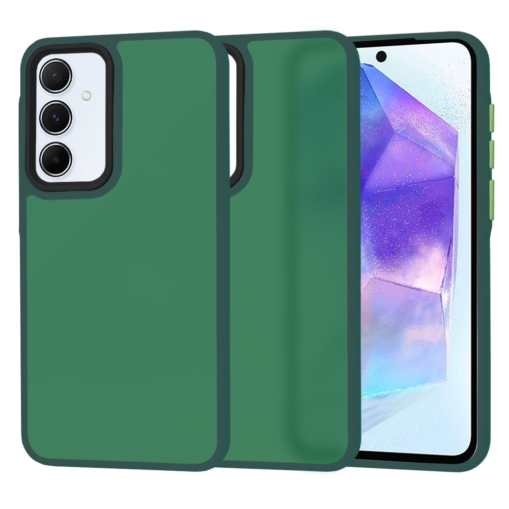 Husa de protectie Techsuit HaloFrost Series compatibila cu Samsung Galaxy A55 5G , acoperire spate, verde inchis