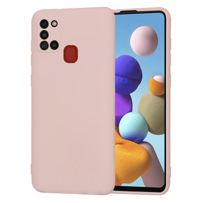 Husa de protectie Techsuit SoftFlex compatibila cu Samsung Galaxy A21s, acoperire spate, roz pudra