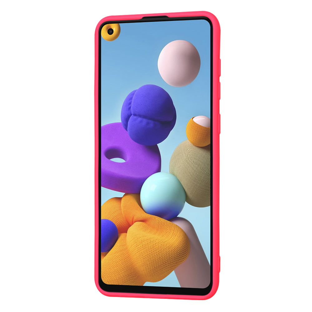Husa de protectie Techsuit SoftFlex compatibila cu Samsung Galaxy A21s, acoperire spate, roz neon