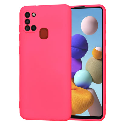 Husa de protectie Techsuit SoftFlex compatibila cu Samsung Galaxy A21s, acoperire spate, roz neon