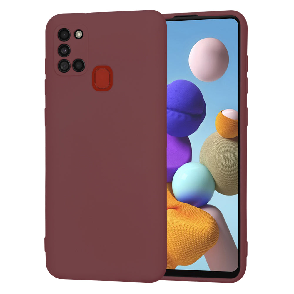 Husa de protectie Techsuit SoftFlex compatibila cu Samsung Galaxy A21s, acoperire spate, visiniu