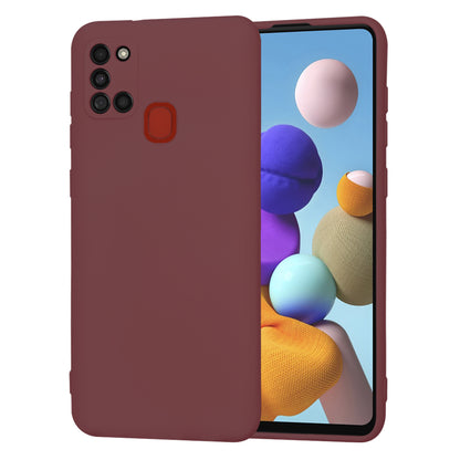 Husa de protectie Techsuit SoftFlex compatibila cu Samsung Galaxy A21s, acoperire spate, visiniu