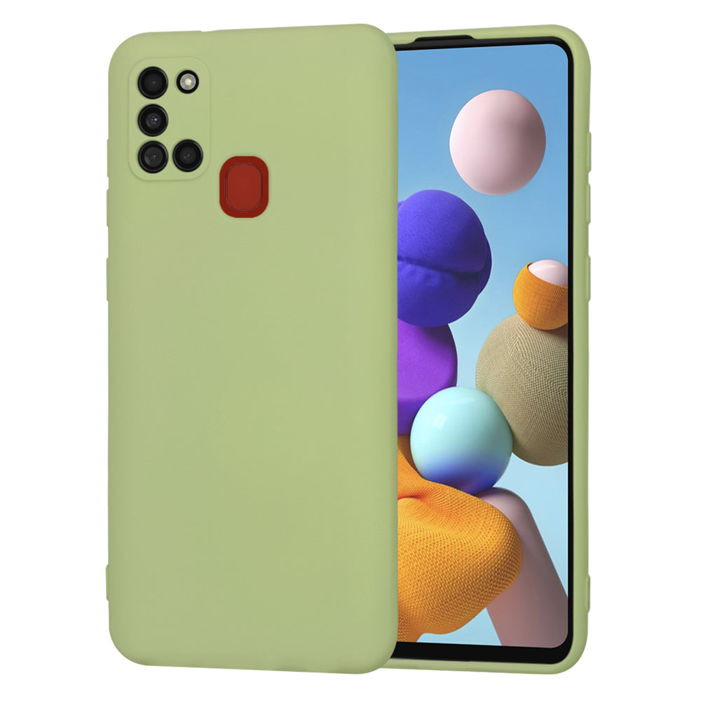 Husa de protectie Techsuit SoftFlex compatibila cu Samsung Galaxy A21s, acoperire spate, verde kaki