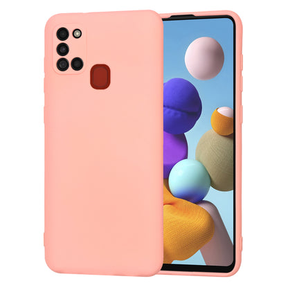 Husa de protectie Techsuit SoftFlex compatibila cu Samsung Galaxy A21s, acoperire spate, roz deschis