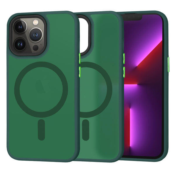 Husa de protectie Techsuit HaloFrost Series compatibila cu Apple iPhone 13 Pro , acoperire spate, verde inchis