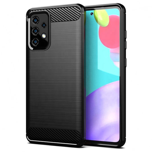 Husa de protectie Techsuit Carbon Siliconecompatibila cu Samsung Galaxy A52 4G , acoperire spate, negru