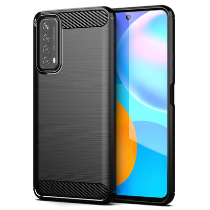 Husa de protectie Techsuit Carbon Siliconecompatibila cu Huawei P Smart 2021 , acoperire spate, negru