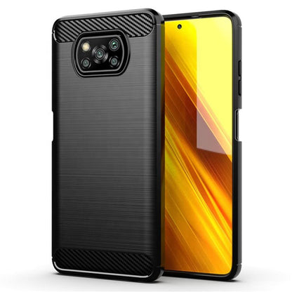 Husa de protectie Techsuit Carbon Siliconecompatibila cu Xiaomi Poco X3 NFC , acoperire spate, negru