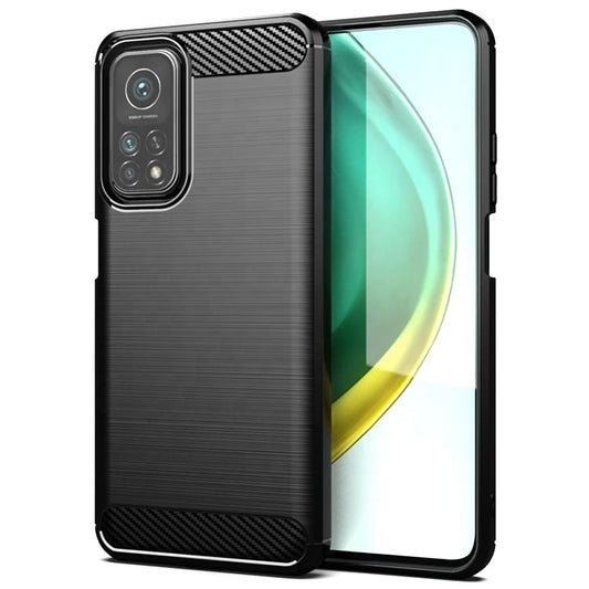 Husa de protectie Techsuit Carbon Siliconecompatibila cu Xiaomi Mi 10T Pro 5G , acoperire spate, negru