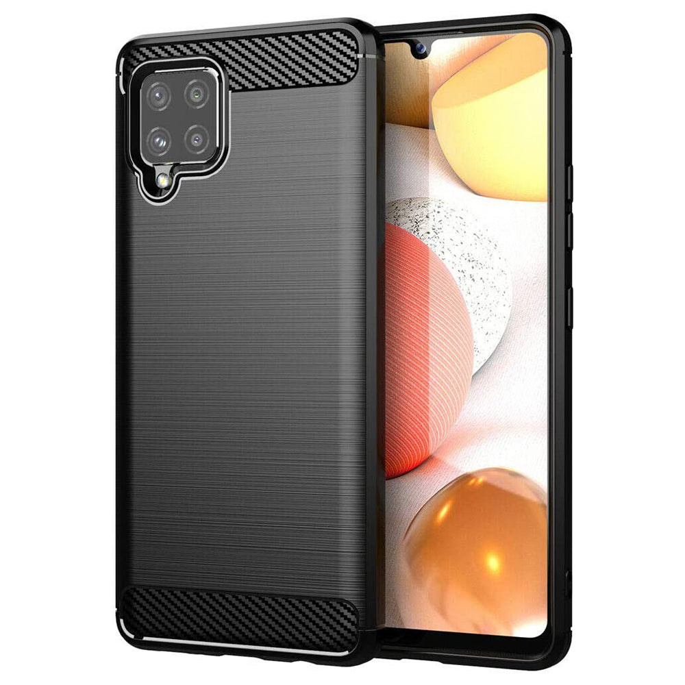 Husa de protectie Techsuit Carbon Siliconecompatibila cu Samsung Galaxy A42 5G , acoperire spate, negru
