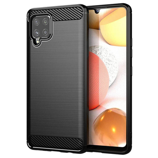 Husa de protectie Techsuit Carbon Siliconecompatibila cu Samsung Galaxy A42 5G , acoperire spate, negru