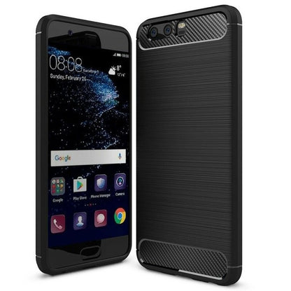 Husa de protectie Techsuit Carbon Siliconecompatibila cu Huawei P10 Plus , acoperire spate, negru
