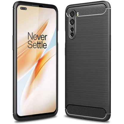 Husa de protectie Techsuit Carbon Siliconecompatibila cu Oneplus Nord 5G , acoperire spate, negru