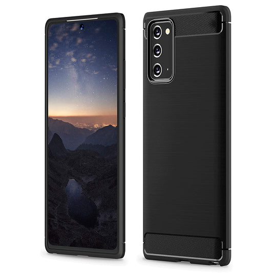 Husa de protectie Techsuit Carbon Siliconecompatibila cu Samsung Galaxy Note 20 5G , acoperire spate, negru