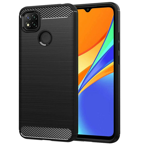 Husa de protectie Techsuit Carbon Siliconecompatibila cu Xiaomi Redmi 9C , acoperire spate, negru