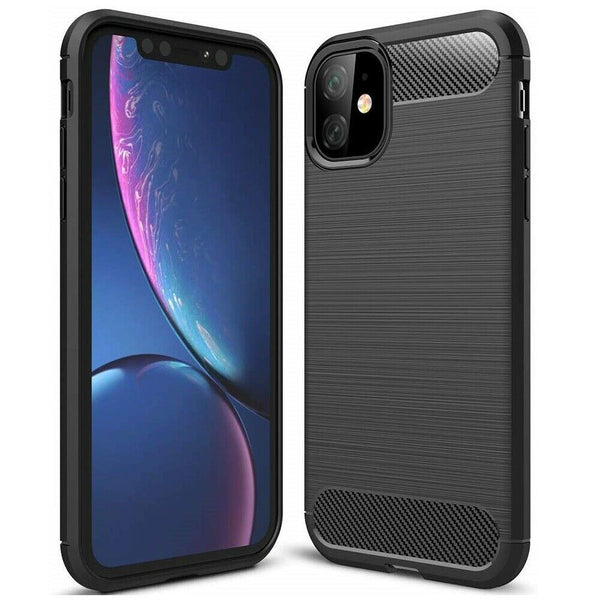 Husa de protectie Techsuit Carbon Siliconecompatibila cu Apple iPhone 12 Mini , acoperire spate, negru