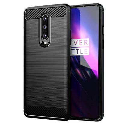 Husa de protectie Techsuit Carbon Siliconecompatibila cu Oneplus 8, acoperire spate, negru