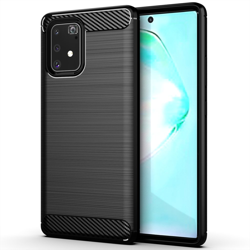 Husa de protectie Techsuit Carbon Siliconecompatibila cu Samsung Galaxy S10 Lite , acoperire spate, negru