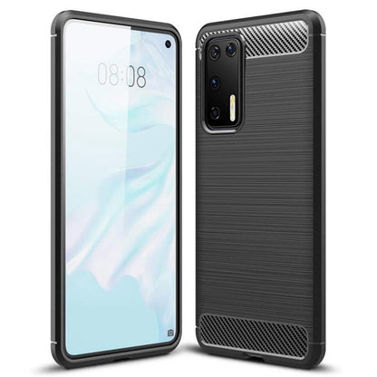 Husa de protectie Techsuit Carbon Siliconecompatibila cu Huawei P40 Pro , acoperire spate, negru