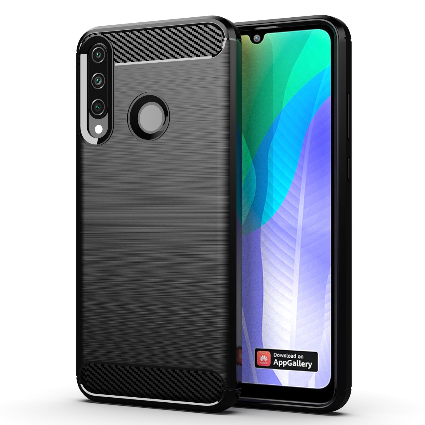 Husa de protectie Techsuit Carbon Siliconecompatibila cu Huawei Y6p , acoperire spate, negru