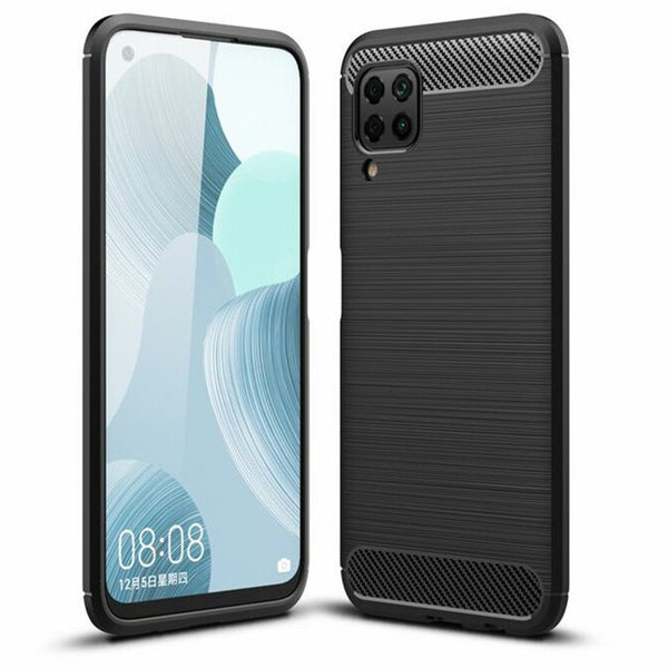 Husa de protectie Techsuit Carbon Siliconecompatibila cu Huawei P40 lite , acoperire spate, negru