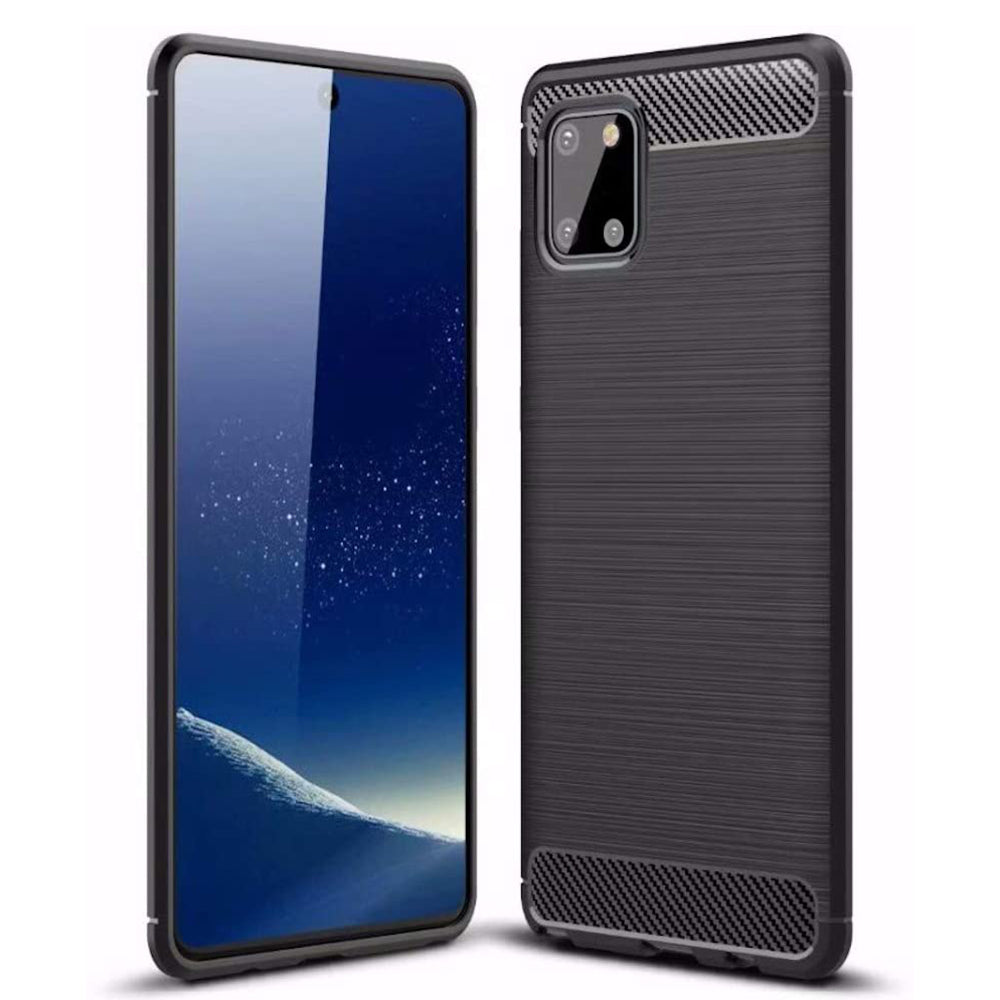 Husa de protectie Techsuit Carbon Siliconecompatibila cu Samsung Galaxy Note 10 Lite , acoperire spate, negru