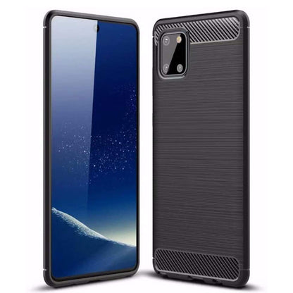 Husa de protectie Techsuit Carbon Siliconecompatibila cu Samsung Galaxy Note 10 Lite , acoperire spate, negru