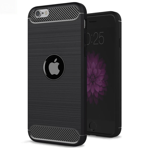 Husa de protectie Techsuit Carbon Siliconecompatibila cu Apple iPhone SE 2 , acoperire spate, negru