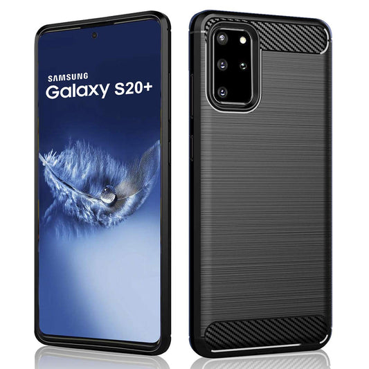 Husa de protectie Techsuit Carbon Siliconecompatibila cu Samsung Galaxy S20 Plus 4G , acoperire spate, negru