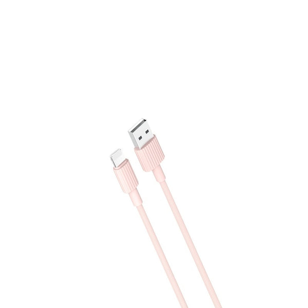 Cablu Date & Incarcare APPLE Lightning 2.4A (Roz) 1m XO NB156