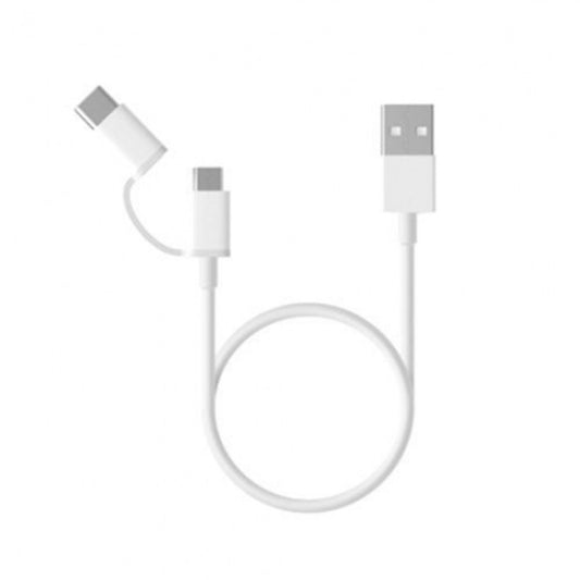 Cablu Date & Incarcare 2in1 - MicroUSB / Tip C (Alb) Setty