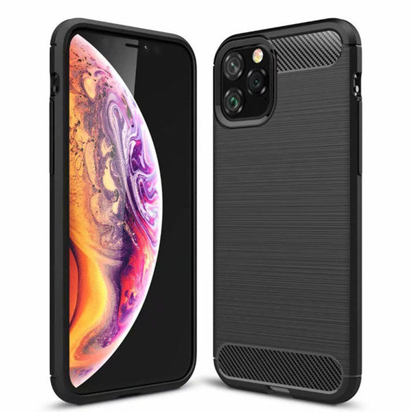 Husa de protectie Techsuit Carbon Siliconecompatibila cu Apple iPhone 11 Pro Max , acoperire spate, negru