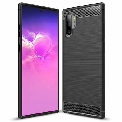 Husa de protectie Techsuit Carbon Siliconecompatibila cu Samsung Galaxy Note 10 Plus 4G , acoperire spate, negru