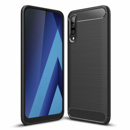 Husa de protectie Techsuit Carbon Siliconecompatibila cu Samsung Galaxy A70 , acoperire spate, negru