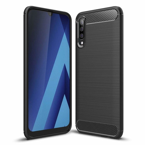 Husa de protectie Techsuit Carbon Siliconecompatibila cu Samsung Galaxy A50 , acoperire spate, negru